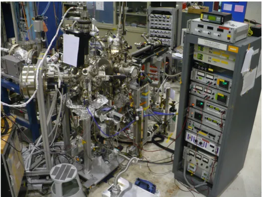 Fig. 2.1: The Cologne combined XAS/PES and Mini-MBE setup installed at the Dragon beamline of the National Synchrotron Radiation Research Center (NSRRC) in Hsinchu, Taiwan