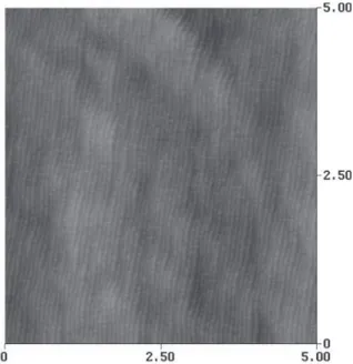 Figure 3.1: Atomic force spectroscopy (AFM), stepped SrTiO 3 [M. Huijben, University of Twente].