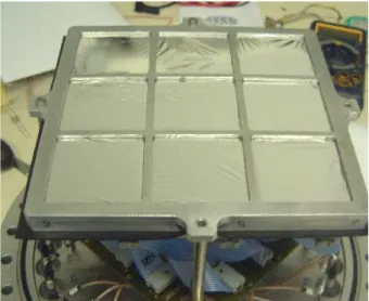 Figure 3.16: Photograph of the CATE CsI detectors mounted on their motherboard.