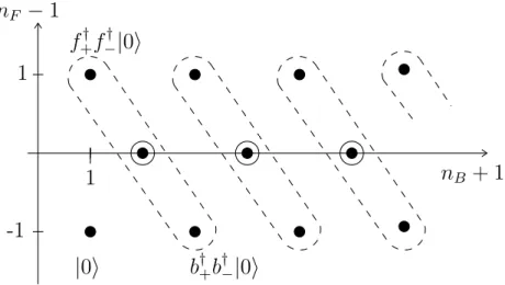 Figure 2.1: Weight diagram of V . n F /n B are the numbers of fermions/bosons.
