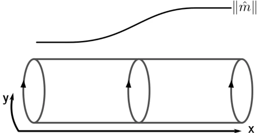 Figure 2.6: Schematic construction of the two-dimensional Q matrix. While the x coordinate is open, periodic boundary conditions are imposed on y