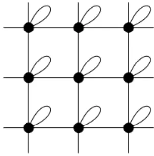 Figure 2.1: Visualisation of the two-dimensional square lattice with an extra edge per site.