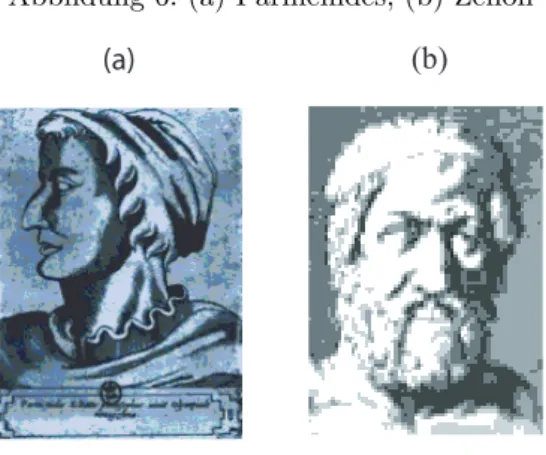 Abbildung 6: (a) Parmenides, (b) Zenon