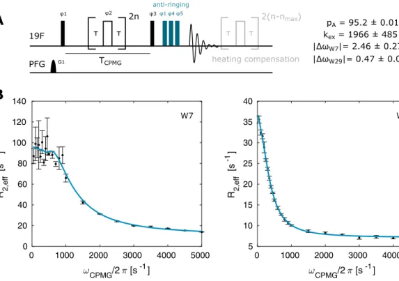 Fig. 2    19 F CPMG experiment. a Pulse sequence for recording  19 F  CPMG RD profiles