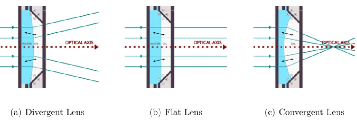 Figure 3.10: Images showing which lens structure was used to realize electrowetting inside the lens