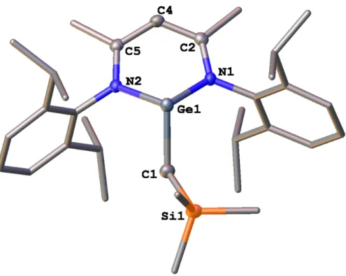 Figure 4 - 21: Molecular structure of compound 4-1. Thermal ellipsoids are shown with 50% probability