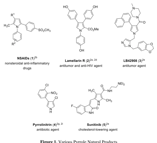 Figure 1. Various Pyrrole Natural Products 