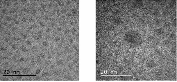 Figure 2.12: TEM measurement of in situ generated cobalt nanoparticles (in situ Co- Co-NP) before (left) and after (right) hydrogenation reaction.