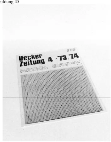 Abbildung 45 Günther Uecker  Uecker-Zeitung 4, 1973/74  48 cm x 32 cm  BW 73001 IV  Abbildung 46 Günther Uecker  Uecker-Zeitung 5, 1975/76  48 cm x 32 cm 