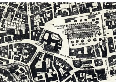 Abb. 479: Ulm. Stadtkern mit Münsterplatz und Marktplatz. Aus dem Stadtplan von Schlumberger 1808.