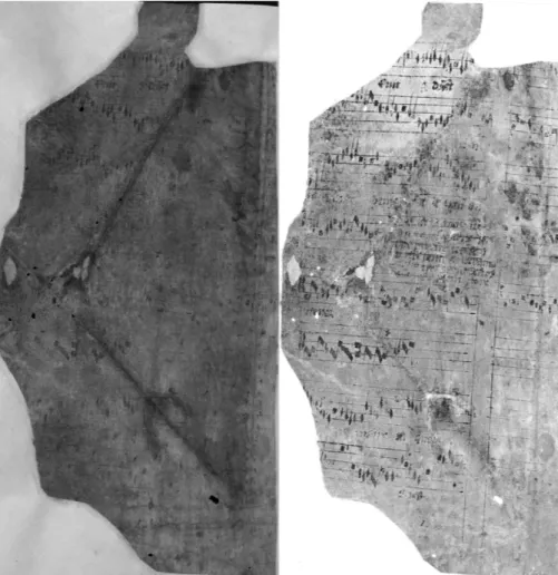 Figure 3. GB, London, British Library Add. Ms. 41340 fol. 1 before and after restoration, © The British Library Board.