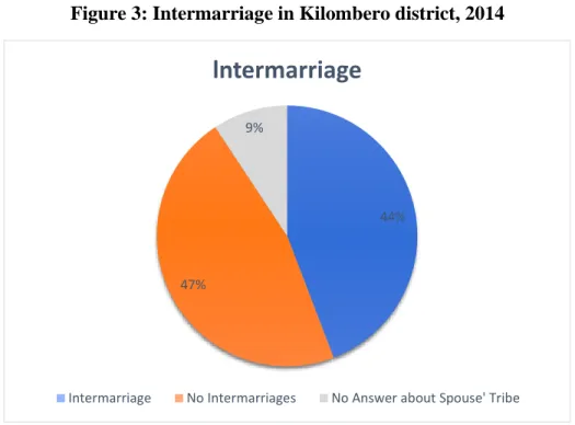 Figure 3: Intermarriage in Kilombero district, 2014 