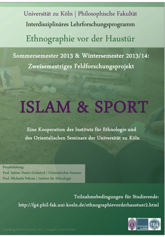 Abbildung 1: Poster für das Lehrforschungsprojekt „Islam &amp; Sport“. 