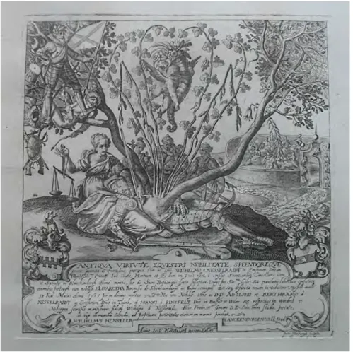 Abbildung 9: Peter Asselburgh, Wilhelm von Nesselrode-Ehreshoven (†1608), gestiftet durch  Wilhelmus Henseler, um 1610, Kupferstich