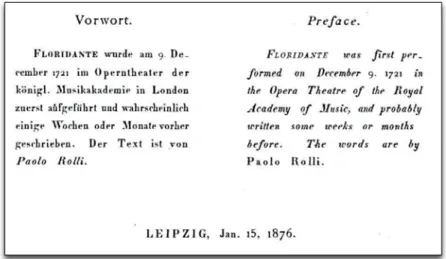 Abbildung 10: Editionsbericht zur Händel-Oper Floridante, erschienen 1876.