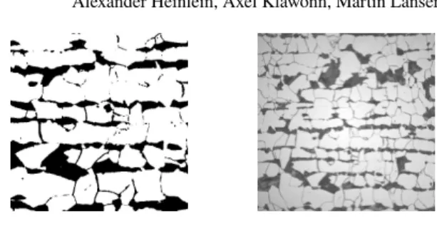Fig. 4 Left: Subsection of a microsection of a dual-phase steel obtained from the image on the right.
