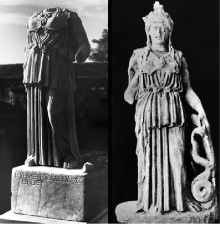 tabelle 6   Repliken der Athena Parthenos in Cretae et Cyrenae und Syria  Die überschlanke Athena Gortyn hat Merkmale der stadtrömischen  Statuen des 2