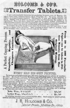 Abb. 5: Holcomb-Transfer-Tablet-Hektograph (USA 1876) 
