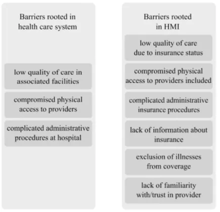Figure 3.1: Barriers to accessing care through HMI.