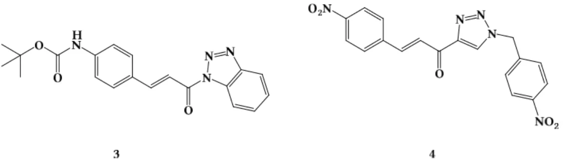 Abb. 7 Die trans-Cinnamoyl-Derivate 3 und 4 sind reversible Hemmstoffe der gpTGase 2,  IC 50  = 18 µM bzw