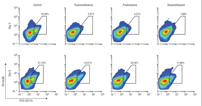 Figure 2. Inhibitory effect of topical treatment with corticosteroids on inflammatory cell recruitment in vivo