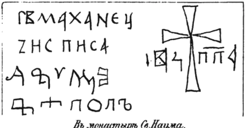 Abb. 3: Die Inschriften von Sv. Naum bei Antonin (1886, Anhang) 