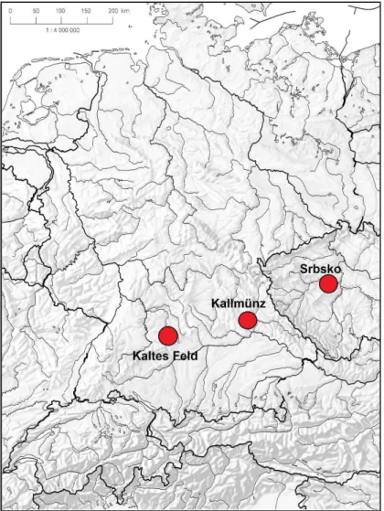 Fig. 1.7. – Changes in the distribution and status of calcareous grasslands in the surroundings of Kallmünz from 1830 to  1990