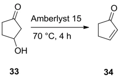 Figure 4: Cycle for transformation of 4-hydroxy-2-cyclopentenone 31 to the water insoluble cyclopentenone 34