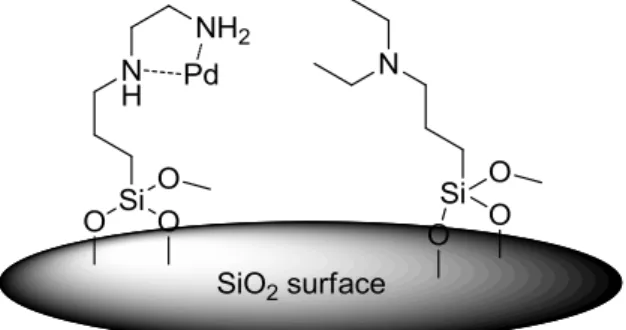 Figure 6: Surface structure of the synergistic catalystic system SiO 2 /diamine/Pd/NEt 2 .