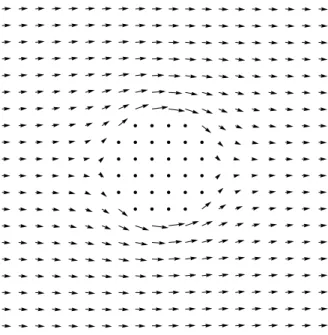 Abbildung 1: Magnetfeld im Außenraum eines perfekt leitenden Zylinders.