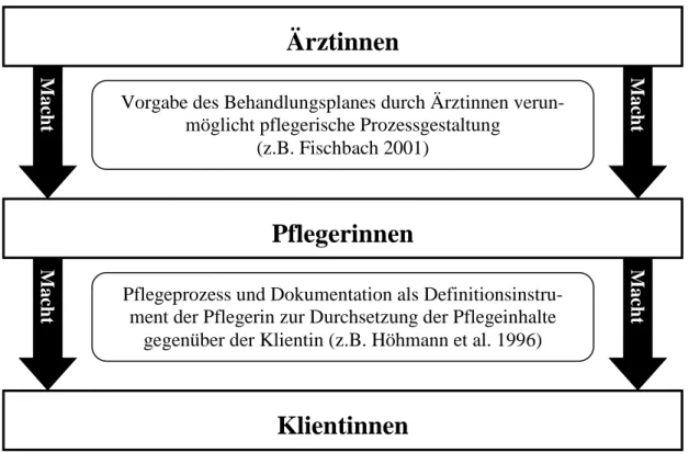 Abbildung  10:  Thesen  zur  Machtausübung  in  Zusammenhang  mit  Pflegeprozess  und  Pflegeprozessdokumentation 