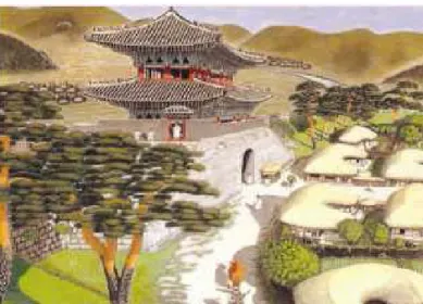 Abb. 3-3 Rekonstruktion der Umgebung des Tors des großen Friedens,  Janganmun  (長安門), um 1796 