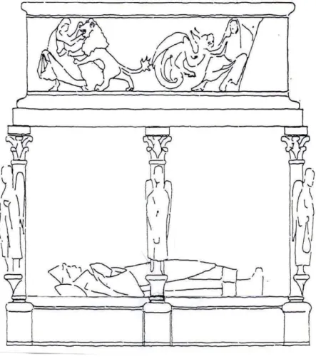 Abb. 16: Rekonstruktionsskizze des Grabmals von Papst Clemens II.,  von Achim Hubel 