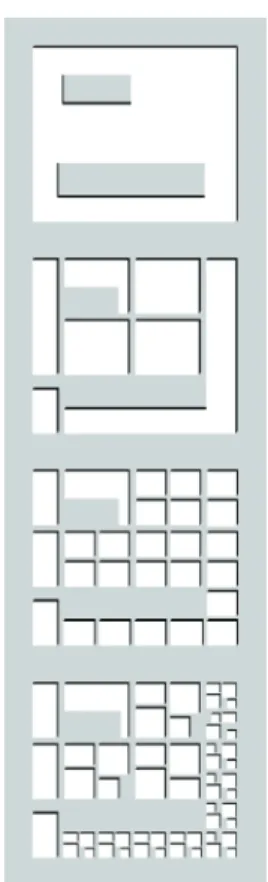 Abbildung 3. Städtebaulicher Rahmen, Modulare Raumstruktur, Stadtfeld mit Bau- Bau-feldern/Nachbarschaften  und  den  beiden  öffentlichen  Räumen,  Planungsraster 