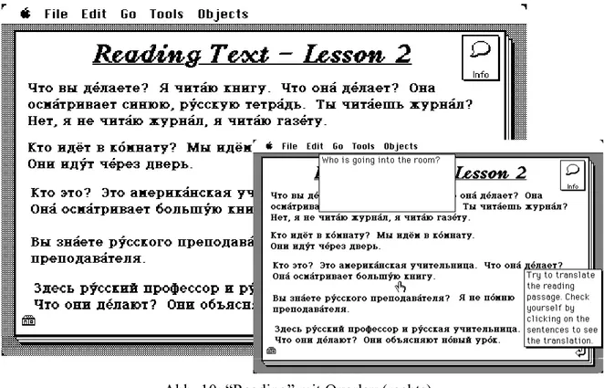 Abb. 10: “Reading” mit Overlay (rechts) 
