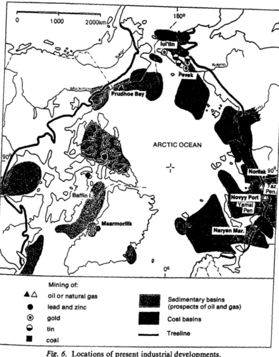 Fig.  6.  Locations of present industrial developments. 