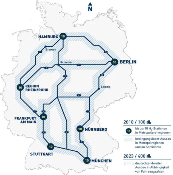 Abbildung 2: Visualisierung eines Wassersoff-Tankstellennetzes 26