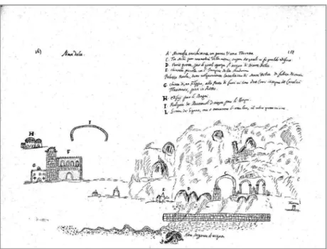 Fig. 2: Il Regio Solazio di Maredolce.-Pianta prospettica dei luoghi, da Vincenzo Auria, Miscel- Miscel-lanea de Urbe Panormitana, ms