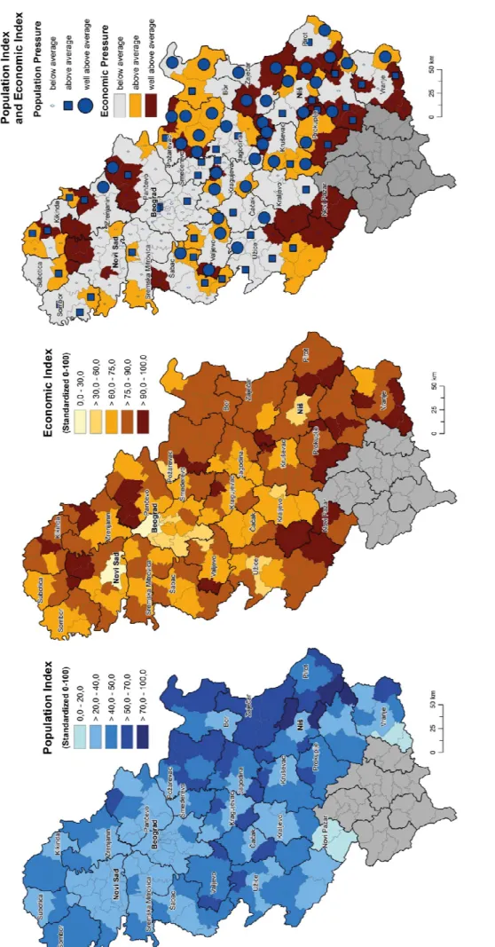 Abb. 2:  Index der Wirtschaftsstruktur, Bevölkerungsindex und deren Beziehung zuei WINKLERnander ( 2013: 95)