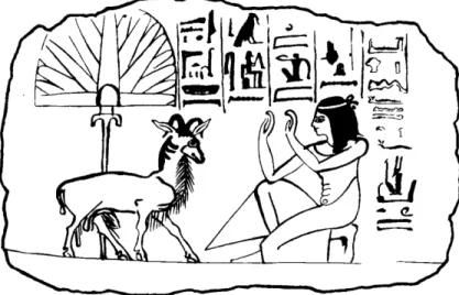 Abb. 4: Anbetung des Amun in Ziegenbock-Gestalt  4 Schakal 