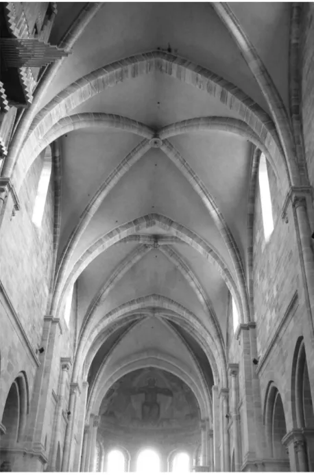 Abb. 1: Bamberger Dom, Mittelschiffgewölbe nach Osten