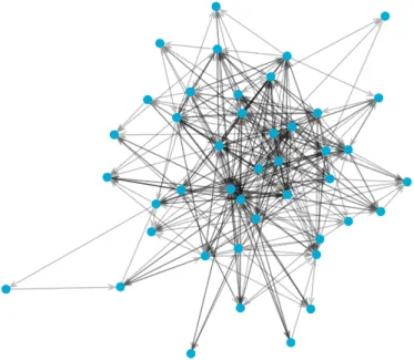 Figure 3.6: Plot of the support network in Uganda on n = 43 nodes.