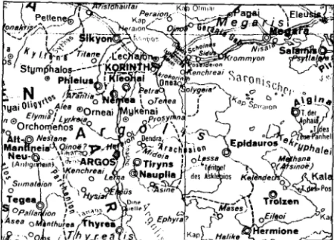 Abb.  1  Karte  der  nordiistlichen  Peloponnes 