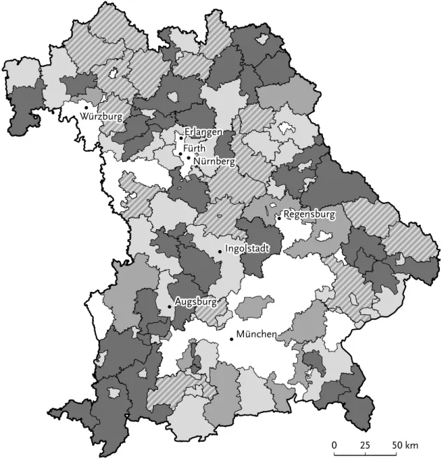 Abb. 5:  Bayerns Regionen in LEADER 2007-13 und Regionalmanagement 