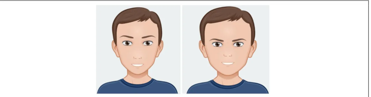 Figure 1. Stimulus of Avatar’s Face with either Low (Left) or High (Right) fWHR 