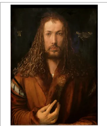FIGURE 1 | Albrecht Dürer’s “Self-Portrait at 28” from the year 1500, also known as “Selbstbildnis mit Pelzrock”—this picture and its reproduction are in the public domain (Creative Commons CC-BY license).