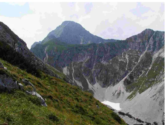 Foto 15005: Blick auf das Eiskar und den Großen Pyhrgas vom Scheiblingstein