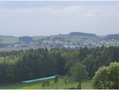 Abb. 1:  Blick auf den Ort Altenberg aus nördlicher Richtung 