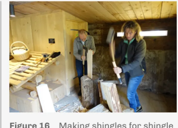 Figure 16 Making shingles for shingle roofs in Safiental GR