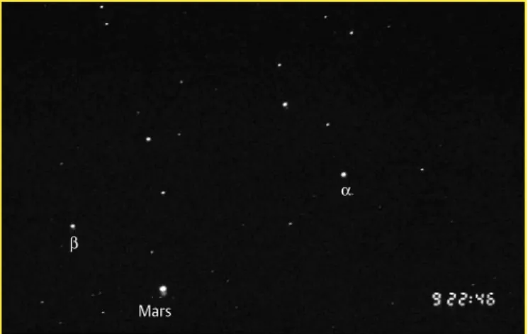 Abb. A4: Mars im Löwen am 17. März 1997 (Opposition), mit feststehender Kamera fotografiert